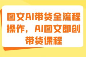 图文AI带货全流程操作，AI图文即创带货课程（9节）