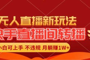 （11775期）快手直播间转播玩法简单躺赚，真正的全无人直播，小白轻松上手月入1W+
