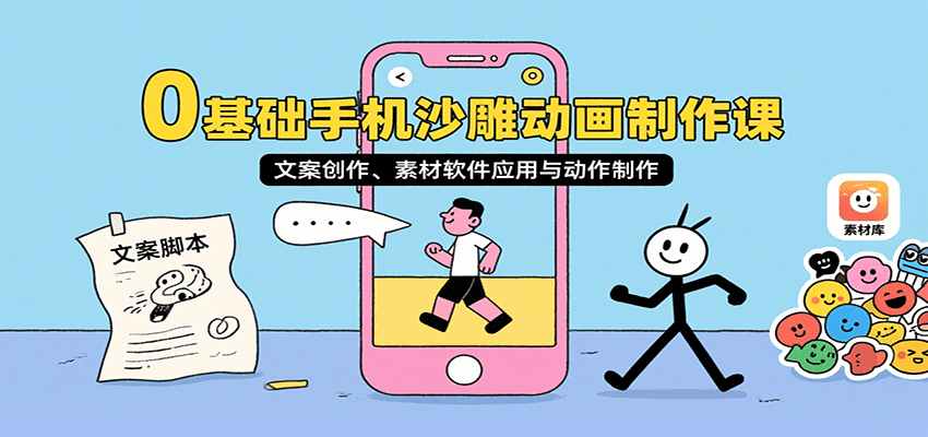 0基础手机沙雕动画制作课,文案创作、素材软件应用与动作制作插图 0基础手机沙雕动画制作课,文案创作、素材软件应用与动作制作插图