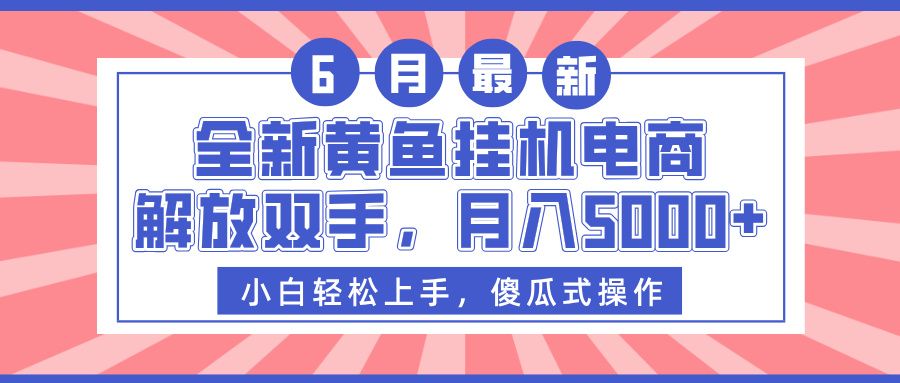 全新黄鱼挂机电商，解放双手，月入5000+