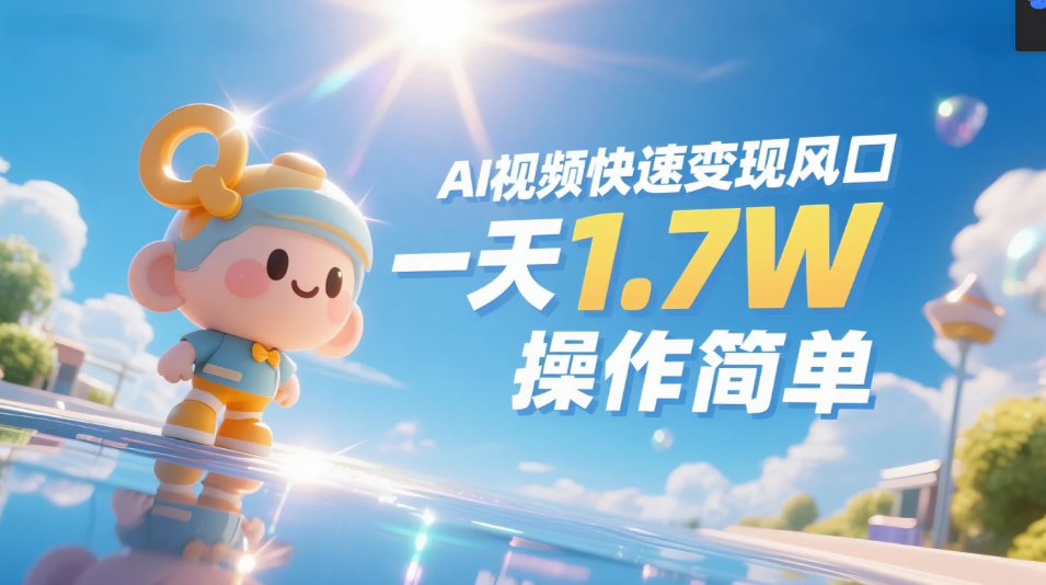 《Ai视频变现风口,一天1.7W,收入无上限,操作简单》插图 《Ai视频变现风口,一天1.7W,收入无上限,操作简单》插图