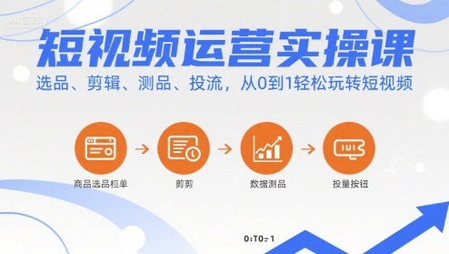 短视频运营实操课,选品、剪辑、测品、投流,从0到1轻松玩转短视频插图 短视频运营实操课,选品、剪辑、测品、投流,从0到1轻松玩转短视频插图