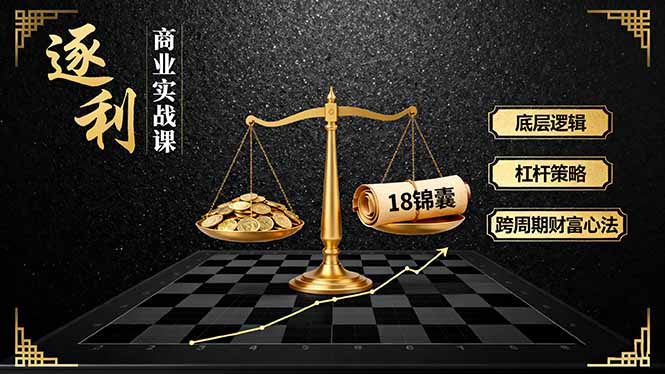 （16046期）《逐 利》商业实战课，底层逻辑、杠杆策略、18锦囊，跨周期财富心法
