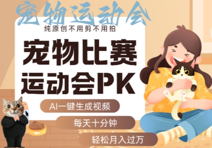 AI一键生成宠物比赛运动会PK视频,纯原创不用剪不用拍,每天十分钟,轻松月入过1W+插图 AI一键生成宠物比赛运动会PK视频,纯原创不用剪不用拍,每天十分钟,轻松月入过1W+插图