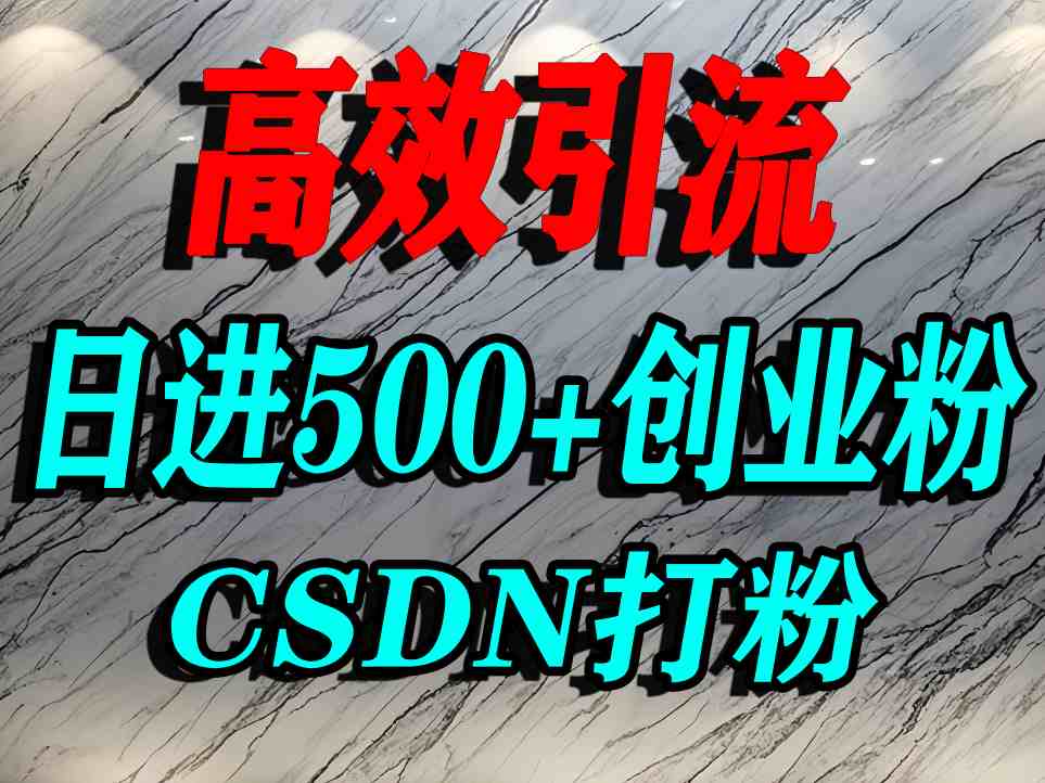 怎么打创业粉?CSDN又一个你不知道的打粉引流神秘平台,单人日引500+精准流量插图 怎么打创业粉?CSDN又一个你不知道的打粉引流神秘平台,单人日引500+精准流量插图
