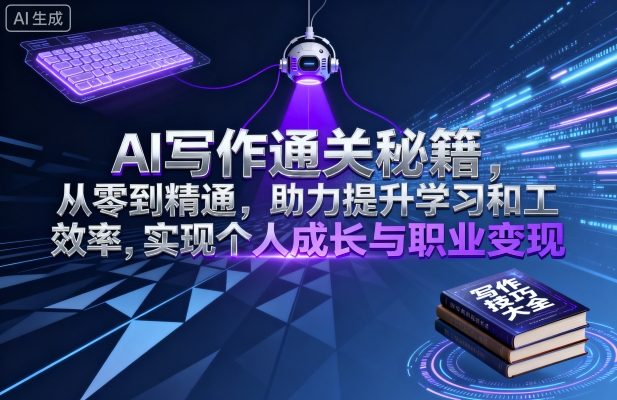 AI写作通关秘籍,从零到精通,助力提升学习和工作效率,实现个人成长与职业变现插图 AI写作通关秘籍,从零到精通,助力提升学习和工作效率,实现个人成长与职业变现插图