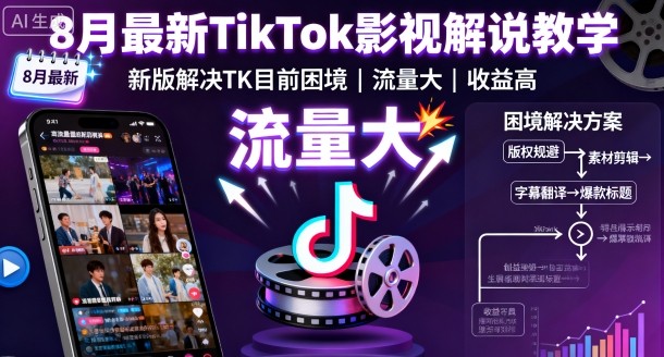 8月最新TikTok影视解说教学,新版解决TK目前困境,流量大,收益高插图 8月最新TikTok影视解说教学,新版解决TK目前困境,流量大,收益高插图