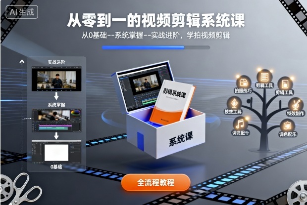 从零到一的视频剪辑系统课,从0基础–系统掌握–实战进阶,学拍视频剪辑插图 从零到一的视频剪辑系统课,从0基础–系统掌握–实战进阶,学拍视频剪辑插图