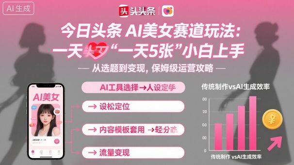 今日头条AI美女赛道玩法,一天轻松5张,小白轻松上手插图 今日头条AI美女赛道玩法,一天轻松5张,小白轻松上手插图