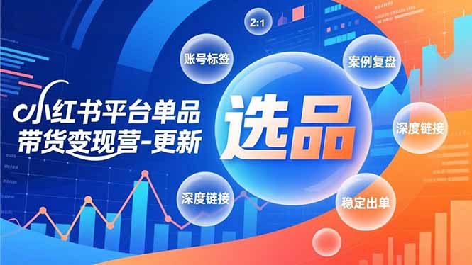 （16979期）小红书平台单品带货变现营-更新，极致选品、账号标签、案例复盘，深度链接，快速启动稳定出单