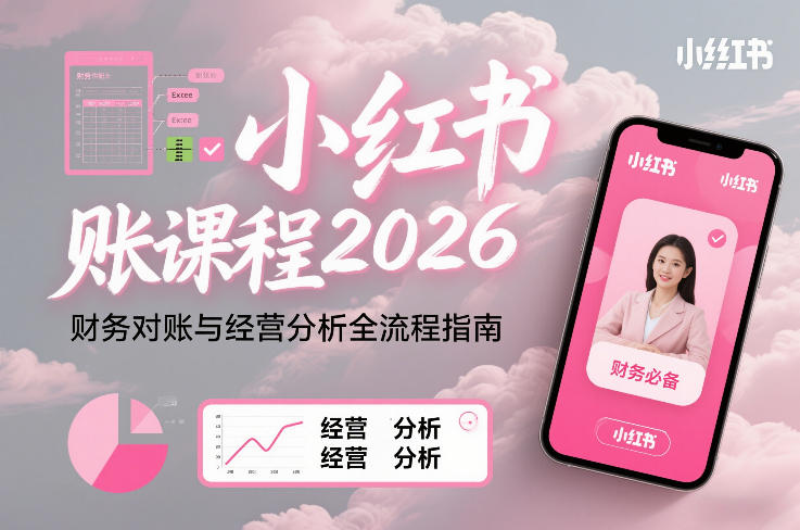 小红书对账课程2026，财务对账与经营分析全流程指南