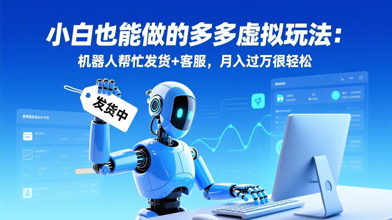 （17230期）小白也能做的多多虚拟玩法：机器人帮忙发货+客服，月入过万很轻松