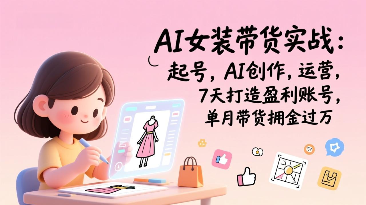 (17117期)AI女装带货实战班(更新):起号,AI创作,运营,7天打造盈利账号,单月带货佣金过万插图 (17117期)AI女装带货实战班(更新):起号,AI创作,运营,7天打造盈利账号,单月带货佣金过万插图
