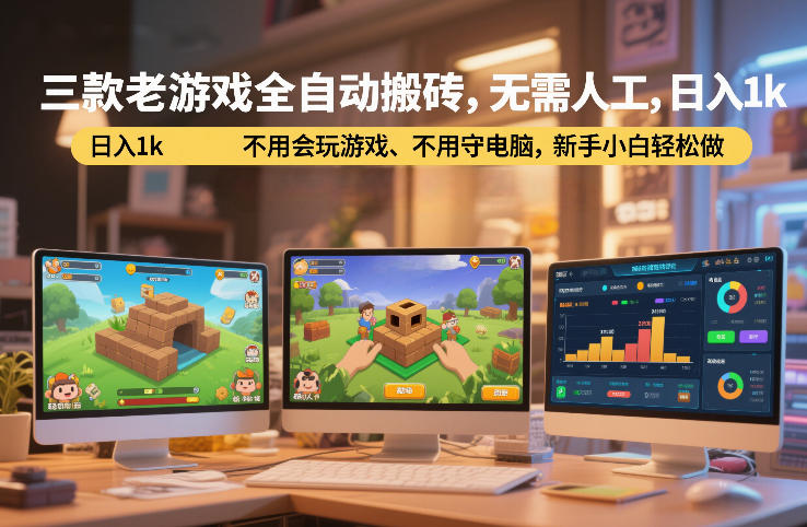 三款老游戏全自动搬砖，无需人工，日入1k，不用会玩游戏、不用守电脑，新手小白轻松做【揭秘】插图