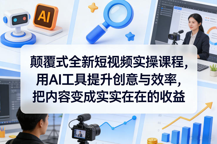 颠覆式全新短视频实操课程,用AI工具提升创意与效率,把内容变成实实在在的收益插图 颠覆式全新短视频实操课程,用AI工具提升创意与效率,把内容变成实实在在的收益插图