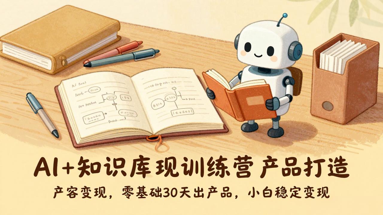 (17323期)AI+知识库变现训练营,产品打造、内容创作、全平台变现,零基础30天出产品,小白稳定变现