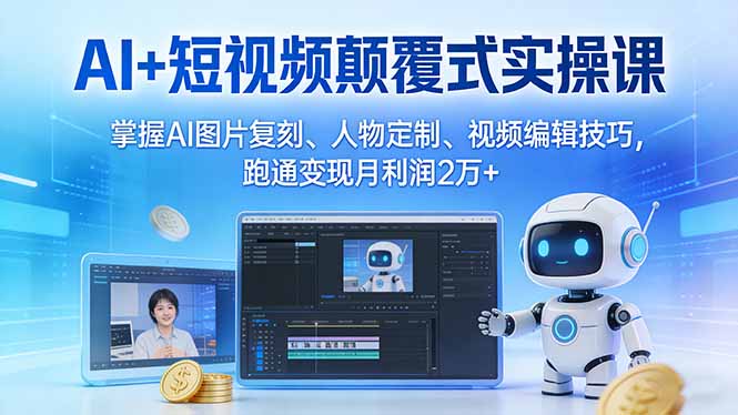 (17454期)AI+短视频颠覆式实操课:掌握AI图片复刻、人物定制、视频编辑技巧,跑通变现月利润2万+插图 (17454期)AI+短视频颠覆式实操课:掌握AI图片复刻、人物定制、视频编辑技巧,跑通变现月利润2万+插图