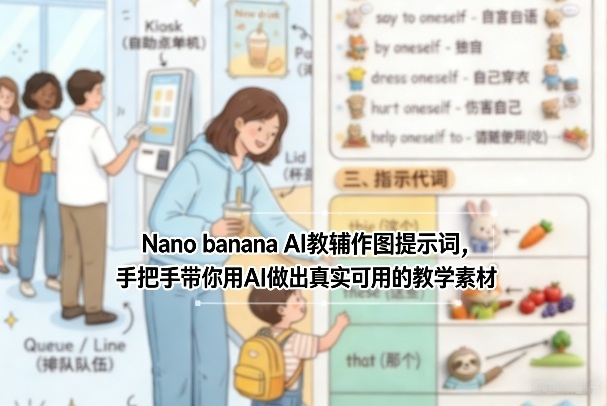 Nano banana AI教辅作图提示词，手把手带你用AI做出真实可用的教学素材插图