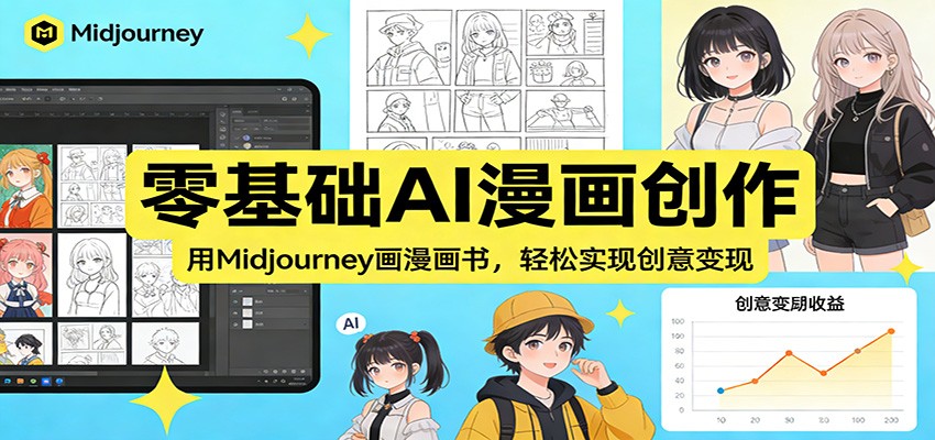 零基础AI漫画创作:用Midjourney画漫画书,轻松实现创意变现