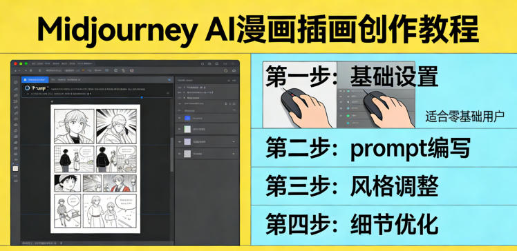 利用Midjourney AI人工智能轻松创作漫画插画教程，零基础创作完整漫画插画插图