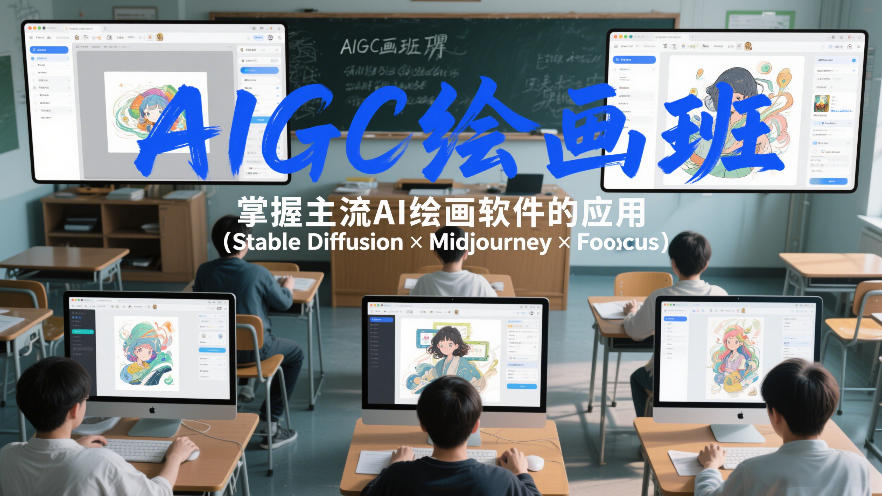 AIGC绘画班，掌握主流Ai绘画软件的应用（Stable Diffusion x Midjourney x Fooocus）