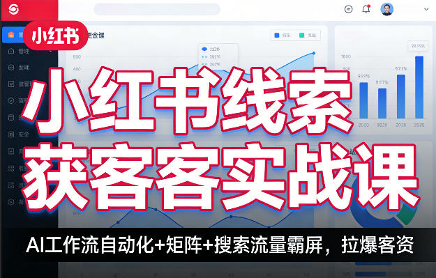 小红书线索获客实战课，AI工作流自动化+矩阵+搜索流量霸屏，拉爆客资插图