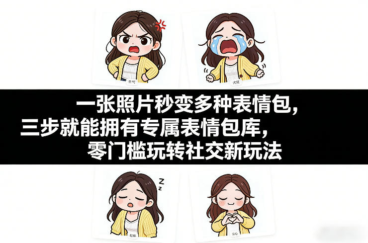一张照片秒变多种表情包,三步就能拥有专属表情包库,零门槛玩转社交新玩法【文档】插图 一张照片秒变多种表情包,三步就能拥有专属表情包库,零门槛玩转社交新玩法【文档】插图