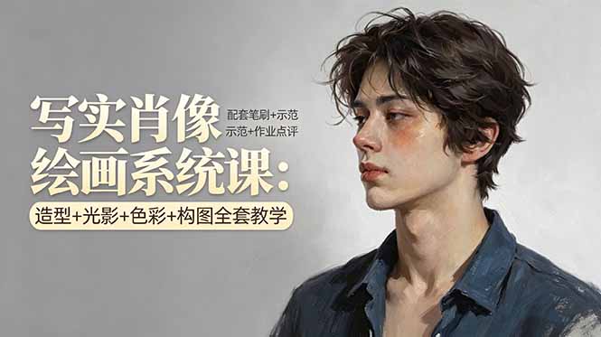 (17967期)写实肖像绘画系统课:造型+光影+色彩+构图全套教学,配套笔刷+示范+作业点评插图 (17967期)写实肖像绘画系统课:造型+光影+色彩+构图全套教学,配套笔刷+示范+作业点评插图