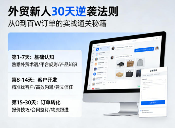 外贸新人30天逆袭法则,教你从0到百W订单的实战通关秘籍插图 外贸新人30天逆袭法则,教你从0到百W订单的实战通关秘籍插图