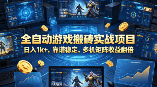 全自动游戏搬砖实战项目，日入1k+，靠谱稳定，多机矩阵收益翻倍【揭秘】插图