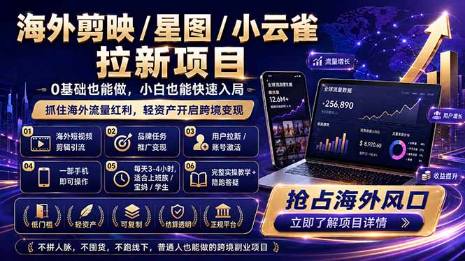 (18567期)海外剪映 / 星图 / 小云雀拉新项目 普通人也能上手的跨境流量变现副业插图 (18567期)海外剪映 / 星图 / 小云雀拉新项目 普通人也能上手的跨境流量变现副业插图