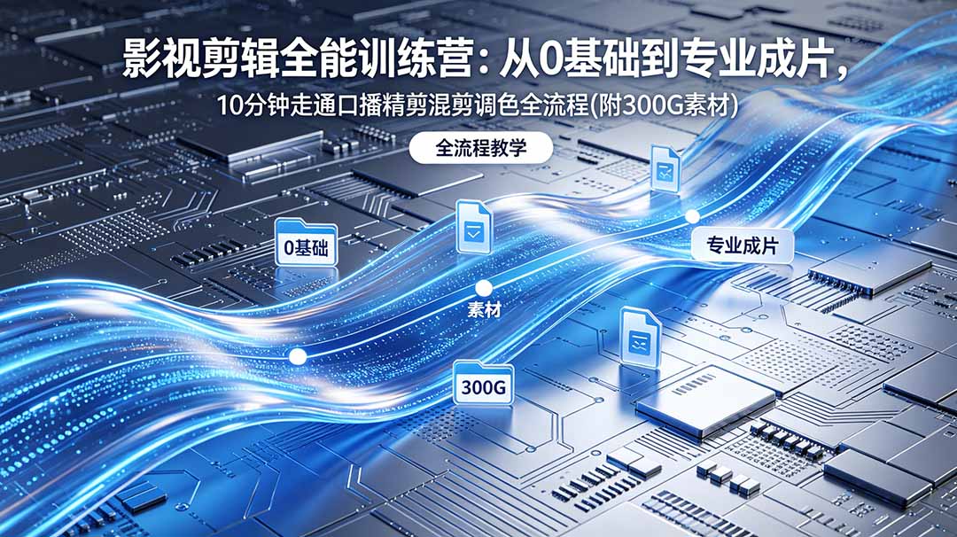 (18664期)2026影视剪辑全能实战课|0基础到专业成片,全流程教学,高清带300G素材