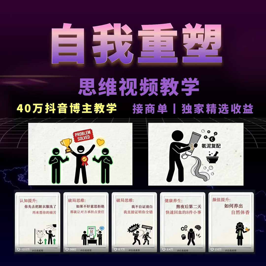 (18403期)40w博主自我重塑AI思维动画教程,视频剪辑+抠图+音频+封面制作,接商单+独家精选收益插图1 (18403期)40w博主自我重塑AI思维动画教程,视频剪辑+抠图+音频+封面制作,接商单+独家精选收益插图1