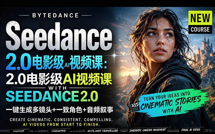 字节跳动的Seedance 2.0 AI电影视频生成制作教程，一键生成多镜头+一致角色+音频叙事-中英字幕插图