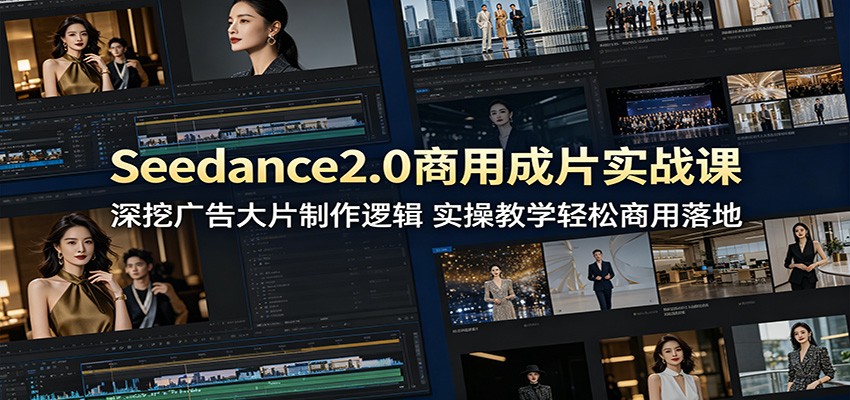 Seedance2.0商用成片实战课:深挖广告大片制作逻辑,实操教学轻松商用落地插图 Seedance2.0商用成片实战课:深挖广告大片制作逻辑,实操教学轻松商用落地插图