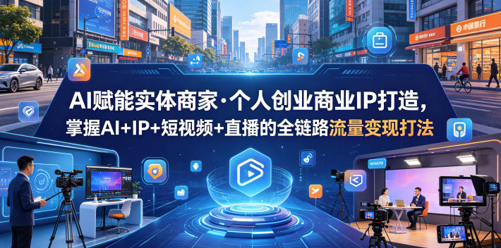 AI赋能实体商家·个人创业商业IP打造,掌握AI+IP+短视频+直播的全链路流量变现打法插图 AI赋能实体商家·个人创业商业IP打造,掌握AI+IP+短视频+直播的全链路流量变现打法插图