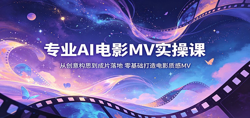 专业AI电影MV实操课:从创意构思到成片落地,零基础打造电影质感MV