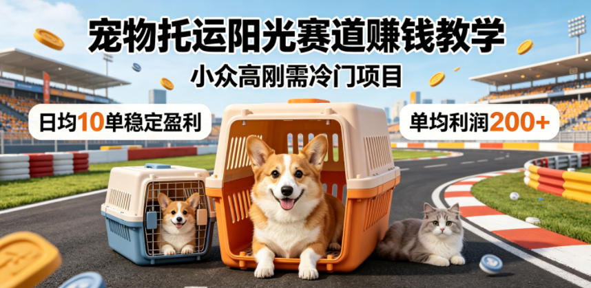 宠物托运阳光赛道賺钱教学,小众高刚需冷门项目,日均10单稳定盈利,单均利润200+插图 宠物托运阳光赛道賺钱教学,小众高刚需冷门项目,日均10单稳定盈利,单均利润200+插图