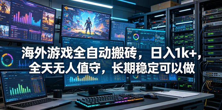 海外游戏全自动搬砖项目，日入1k+，全天无人值守，长期稳定可以做【揭秘】插图