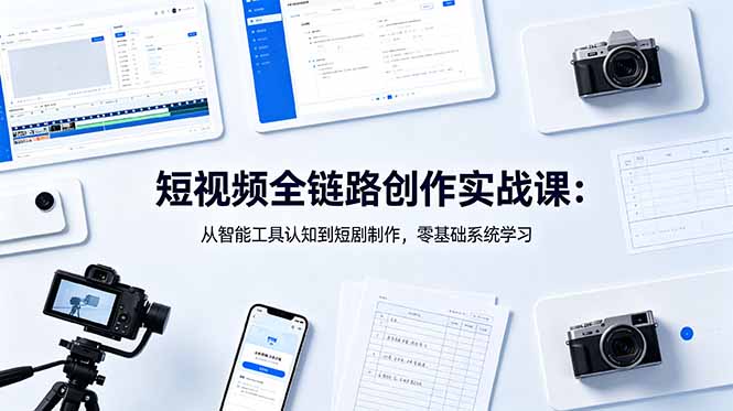 (18683期)短视频全链路创作实战课:从智能工具认知到短剧制作,零基础系统学习插图 (18683期)短视频全链路创作实战课:从智能工具认知到短剧制作,零基础系统学习插图