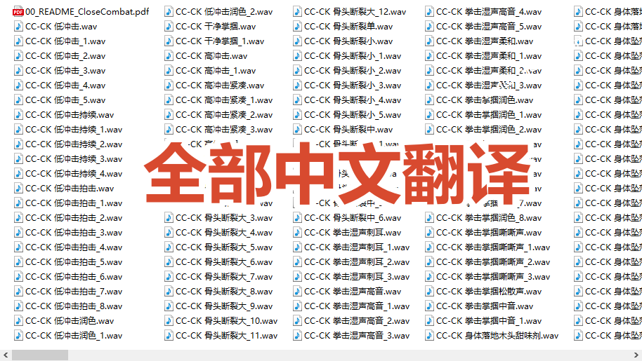 （19072期）宝藏级别音效！2828种近身搏斗拳打脚踢音效素材，全部中文分类，免解压使用  Close Combat插图3