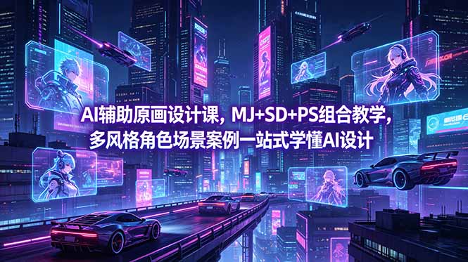 (18731期)AI辅助原画设计课,MJ+SD+PS组合教学,多风格角色场景案例一站式学懂AI设计插图 (18731期)AI辅助原画设计课,MJ+SD+PS组合教学,多风格角色场景案例一站式学懂AI设计插图