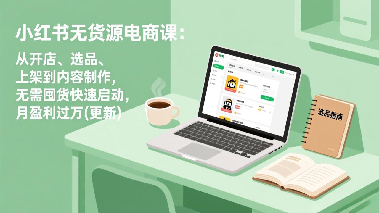(19003期)小红书无货源电商课(6月22更新):从开店、选品、上架到内容制作,无需囤货快速启动,月盈利过万