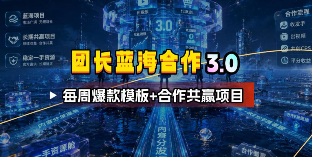 团长蓝海合作3.0，每周爆款模板+合作共赢项目插图