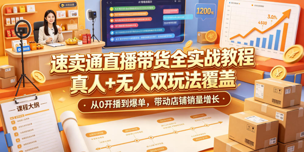 速卖通直播带货全实战教程,真人+无人双玩法覆盖,从0开播到爆单,带动店铺销量增长插图 速卖通直播带货全实战教程,真人+无人双玩法覆盖,从0开播到爆单,带动店铺销量增长插图