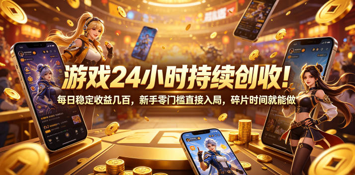 游戏24小时持续创收!每日稳定收益几百,新手零门槛直接入局,碎片时间就能做【揭秘】插图 游戏24小时持续创收!每日稳定收益几百,新手零门槛直接入局,碎片时间就能做【揭秘】插图