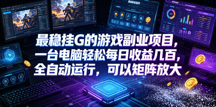 最稳挂G的游戏副业项目，一台电脑轻松每日收益几百，全自动运行，可以矩阵放大【揭秘】插图