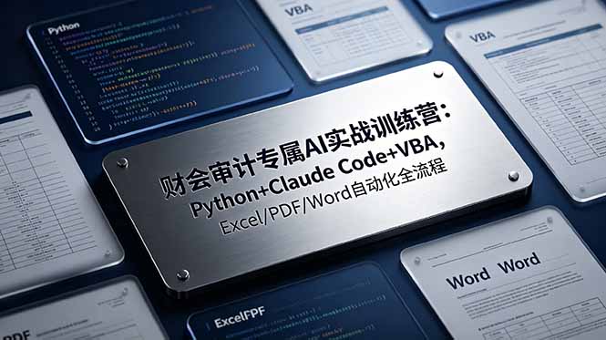 （19268期）财会审计专属 AI实战训练营：Python+Claude Code+VBA，Excel/PDF/Word自动化全流程