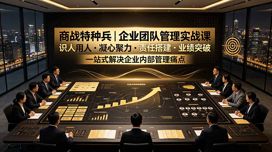 (19534期)商战特种兵|企业团队管理实战课:识人用人|凝心聚力|责任搭建|业绩突破,一站式解决企业内部管理痛点