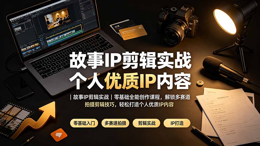 (19550期)故事IP剪辑实战|零基础全能创作课程,解锁多赛道拍摄剪辑技巧,轻松打造个人优质IP内容插图1 (19550期)故事IP剪辑实战|零基础全能创作课程,解锁多赛道拍摄剪辑技巧,轻松打造个人优质IP内容插图1